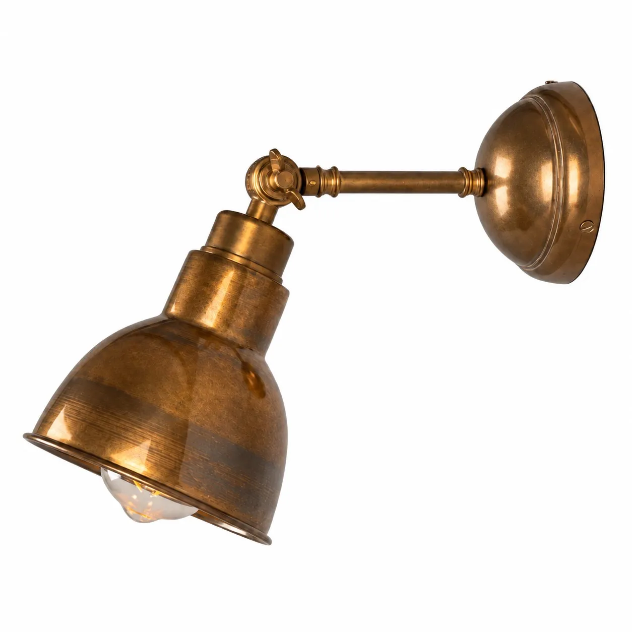 Industriële messing verstelbare wandlamp