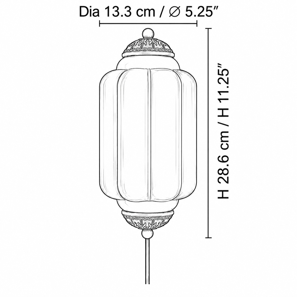 Schema delle misure dell’applique Eloise