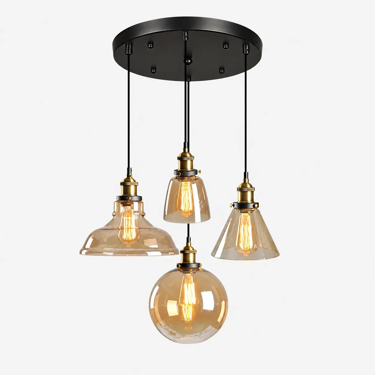 Suspension en verre de style industriel